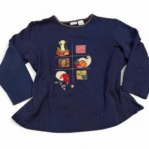 VTG Bobbie brooks navy blue Fall sweater